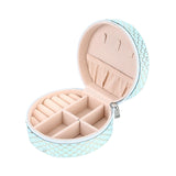 Maxbell Jewelry Organizer Case PU Leather Jewelry Travel Box for Necklace Rings Home Light blue