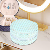 Maxbell Jewelry Organizer Case PU Leather Jewelry Travel Box for Necklace Rings Home Light blue