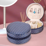 Maxbell Jewelry Organizer Case PU Leather Jewelry Travel Box for Necklace Rings Home Dark blue