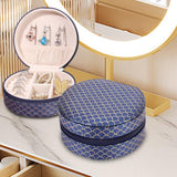 Maxbell Jewelry Organizer Case PU Leather Jewelry Travel Box for Necklace Rings Home Dark blue