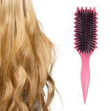 Maxbell Styling Brush Hair Styling Brush Combs for Women and Men Tight Textured Hair Rose Red