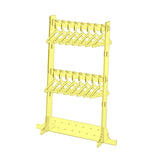 Maxbell Acrylic Earring Holder Stand Decor 16 Mini Hangers Jewelry Display Organizer Yellow