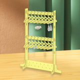 Maxbell Acrylic Earring Holder Stand Decor 16 Mini Hangers Jewelry Display Organizer Yellow