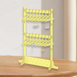 Maxbell Acrylic Earring Holder Stand Decor 16 Mini Hangers Jewelry Display Organizer Yellow