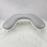 Maxbell U Shape Nail Arm Rest PU Leather Nail Hand Rest for Home DIY Home Nails Tech Gray
