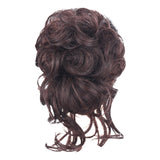 Maxbell Maxbell Hairdresser Elastic Long Beard Balls Head for Women Girls Adding Bun Fullness dark brown