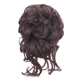 Maxbell Maxbell Hairdresser Elastic Long Beard Balls Head for Women Girls Adding Bun Fullness dark brown