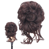 Maxbell Maxbell Hairdresser Elastic Long Beard Balls Head for Women Girls Adding Bun Fullness dark brown