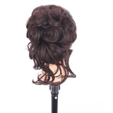 Maxbell Maxbell Hairdresser Elastic Long Beard Balls Head for Women Girls Adding Bun Fullness dark brown