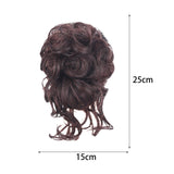 Maxbell Maxbell Hairdresser Elastic Long Beard Balls Head for Women Girls Adding Bun Fullness dark brown