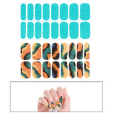 Maxbell Maxbell 16 Pieces Full Nail Wraps Gifts Beauty Cured Gel Nail Strips for Women Salon Green
