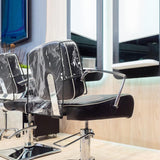 Maxbell 2xHair Salon Chair Cover Chair Backrest Protective Cover for Office Home Salon Black Edge