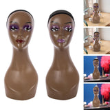 Maxbell Bald Manikin Head Wig Display Stand for Beauty Accessories Necklaces Jewelry Red Lip