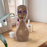 Maxbell Maxbell Bald Manikin Head Wig Display Stand for Beauty Accessories Necklaces Jewelry Red Lip