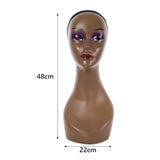 Maxbell Bald Manikin Head Wig Display Stand for Beauty Accessories Necklaces Jewelry Red Lip