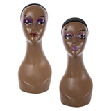 Maxbell Bald Manikin Head Wig Display Stand for Beauty Accessories Necklaces Jewelry Red Lip