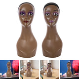 Maxbell Bald Manikin Head Wig Display Stand for Beauty Accessories Necklaces Jewelry Red Lip