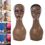 Maxbell Bald Manikin Head Wig Display Stand for Beauty Accessories Necklaces Jewelry Red Lip