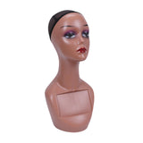 Maxbell Maxbell Bald Mannequin Head Portable Wig Holder for Necklaces Wig Beauty Accessories brown