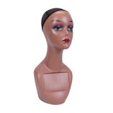 Maxbell Maxbell Bald Mannequin Head Portable Wig Holder for Necklaces Wig Beauty Accessories brown