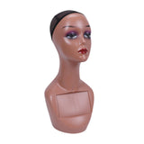 Maxbell Maxbell Bald Mannequin Head Portable Wig Holder for Necklaces Wig Beauty Accessories brown