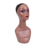 Maxbell Maxbell Bald Mannequin Head Portable Wig Holder for Necklaces Wig Beauty Accessories brown