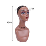 Maxbell Maxbell Bald Mannequin Head Portable Wig Holder for Necklaces Wig Beauty Accessories brown