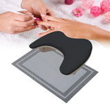 Maxbell Maxbell PU Leather U Shape Arm Rest Nail Hand Rest for Home DIY Salons Acrylic Nails black with black mat