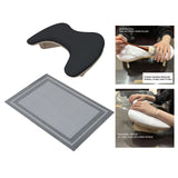 Maxbell Maxbell PU Leather U Shape Arm Rest Nail Hand Rest for Home DIY Salons Acrylic Nails black with black mat