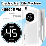 Maxbell Maxbell Cordless Nail Drill Electric Compact 45000 RPM Portable Nail Drill for Nails white