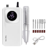 Maxbell Maxbell Cordless Nail Drill Electric Compact 45000 RPM Portable Nail Drill for Nails white