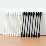 Maxbell Maxbell Double Tipped Cotton Swabs Beauty Cleaning Cotton Sticks for SPA Trips Salon white  black 200pcs