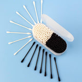 Maxbell Maxbell Double Tipped Cotton Swabs Beauty Cleaning Cotton Sticks for SPA Trips Salon white  black 200pcs