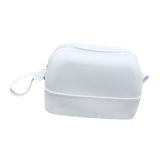 Maxbell Maxbell Silicone Cosmetic Bag Travel Silicone Cosmetic Bag with Zipper for Gym Girls White