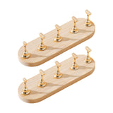 Maxbell 2 Set Nail Stands Training Fingernail Display Stands for Nail Salon Beginner Oval gold