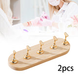 Maxbell 2 Set Nail Stands Training Fingernail Display Stands for Nail Salon Beginner Oval gold