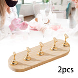 Maxbell 2 Set Nail Stands Training Fingernail Display Stands for Nail Salon Beginner Oval gold