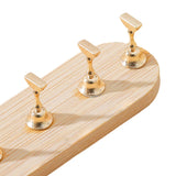 Maxbell 2 Set Nail Stands Training Fingernail Display Stands for Nail Salon Beginner Oval gold