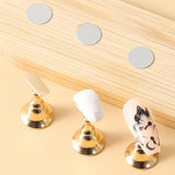 Maxbell 2 Set Nail Stands Training Fingernail Display Stands for Nail Salon Beginner Oval gold