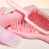 Maxbell Maxbell 4Pcs Portable Hair Brush Set Salon Hairdressing Styling Tool Salon Hair Comb Pink