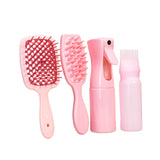 Maxbell Maxbell 4Pcs Portable Hair Brush Set Salon Hairdressing Styling Tool Salon Hair Comb Pink