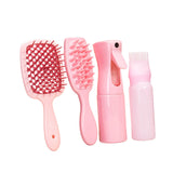 Maxbell Maxbell 4Pcs Portable Hair Brush Set Salon Hairdressing Styling Tool Salon Hair Comb Pink