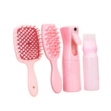 Maxbell Maxbell 4Pcs Portable Hair Brush Set Salon Hairdressing Styling Tool Salon Hair Comb Pink