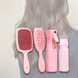 Maxbell Maxbell 4Pcs Portable Hair Brush Set Salon Hairdressing Styling Tool Salon Hair Comb Pink