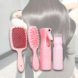 Maxbell Maxbell 4Pcs Portable Hair Brush Set Salon Hairdressing Styling Tool Salon Hair Comb Pink