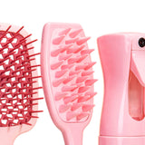 Maxbell Maxbell 4Pcs Portable Hair Brush Set Salon Hairdressing Styling Tool Salon Hair Comb Pink