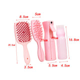 Maxbell Maxbell 4Pcs Portable Hair Brush Set Salon Hairdressing Styling Tool Salon Hair Comb Pink
