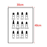 Maxbell Maxbell Nail Shape Display Nail Art Accessories Wall Art Decor Nail Art Tool 30x40cm A