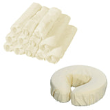 Maxbell 12Pcs Face Cradle Covers Massage Table Headrest Covers for Salon Bed SPA Bed Beige