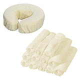 Maxbell 12Pcs Face Cradle Covers Massage Table Headrest Covers for Salon Bed SPA Bed Beige